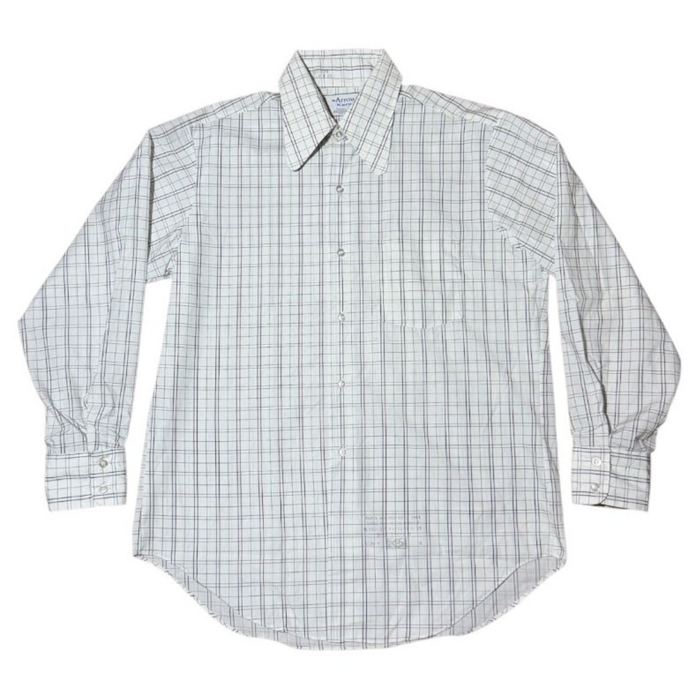 Vintage 70s Arrow Kent Perma Iron Western Checkered Button Down Deadstock Shirt